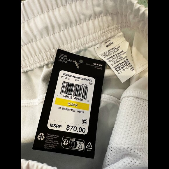 NWT Under Armour Women's Unstoppable Hybrid Pants, White, M - Picture 6 of 6